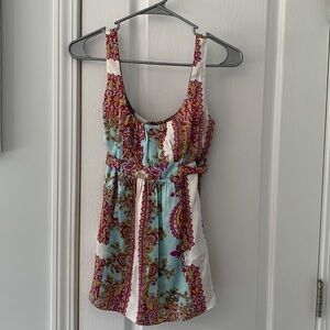 Alice & Trixie Silk Tia Tank Top purple blue size XS tie back classic summer‎